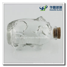 375ml 12oz Pig Shape Glass Storage Jar with Cork